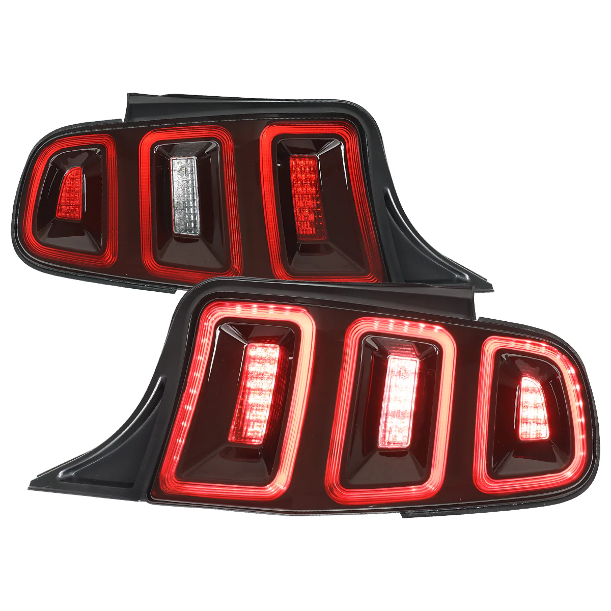 Spec-D LED Tail Lights for Ford Mustang S197 (2010-2014) with Sequential Turn Signals - Clear or Red Lens - Image 3