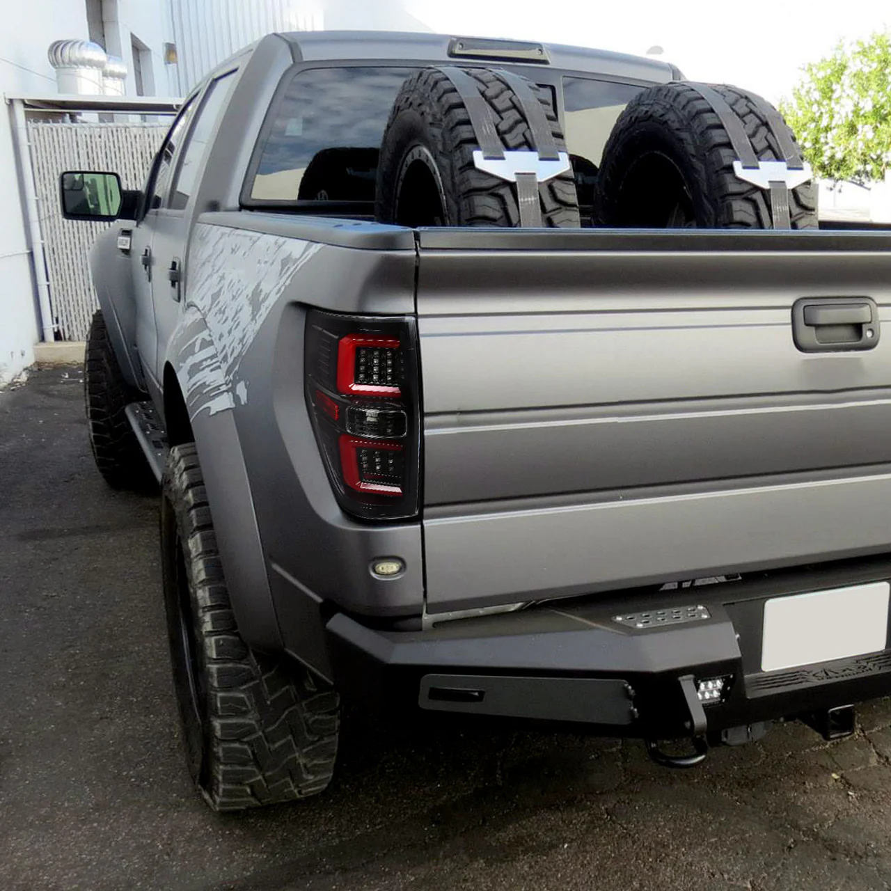 Spec-D Tail Lights Ford F-150 (05-15) Red C-Bar w/ Jet Black Housing & Clear Lens - Image 10