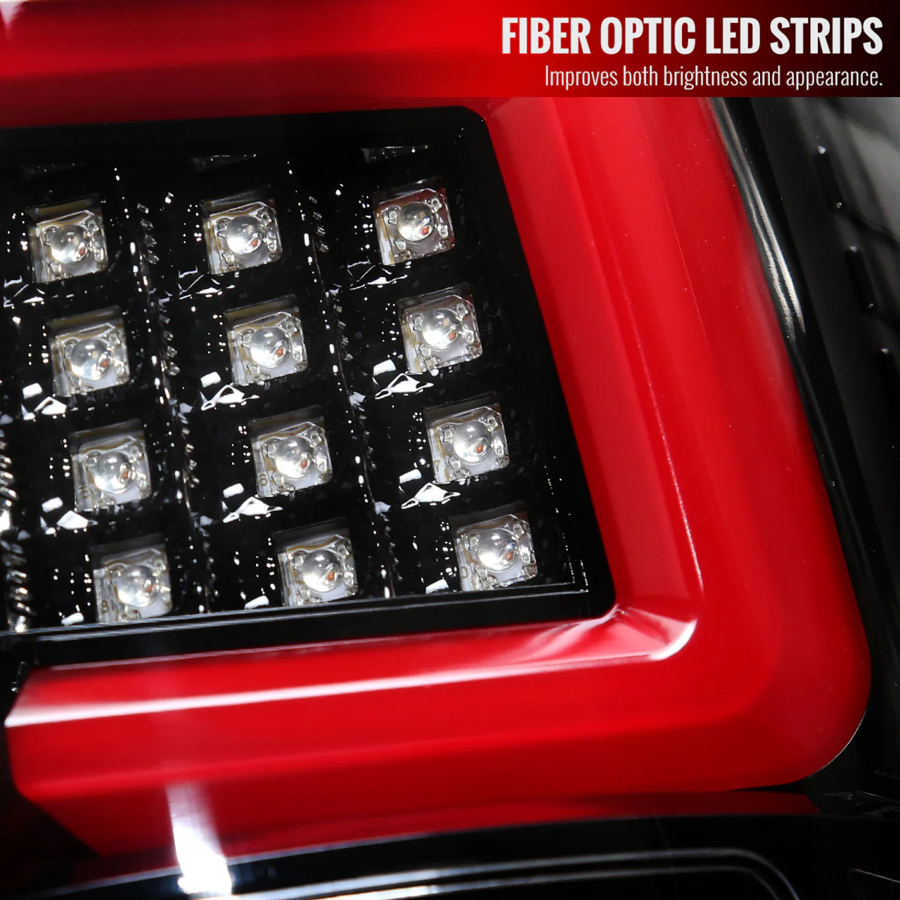 Spec-D Tail Lights Ford F-150 (05-15) Red C-Bar w/ Jet Black Housing & Clear Lens - Image 4