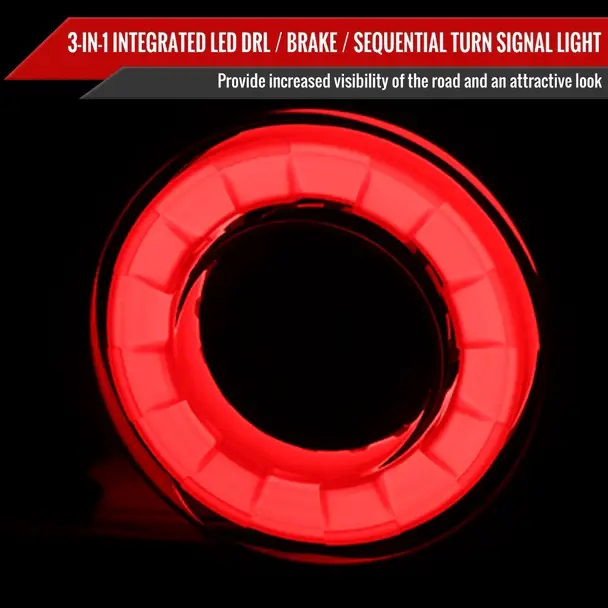 Spec-D Tail Lights Ford Mustang S550 (2015-2022) LED Halo Ring - Black Housing w/ Smoke or Clear Lens - Image 12