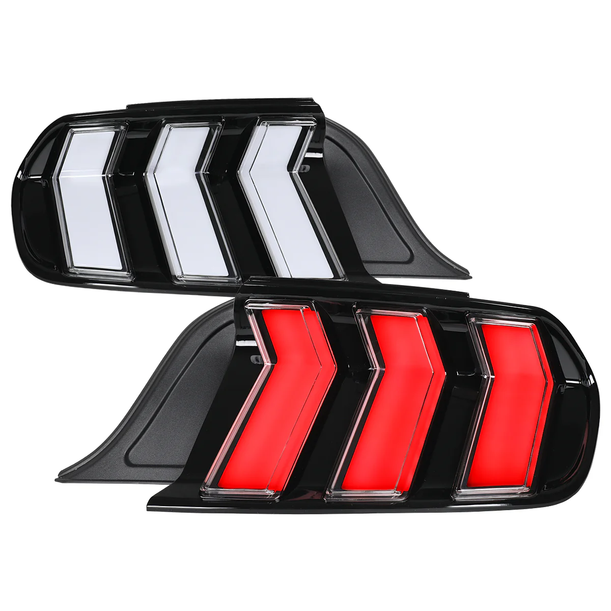 Spec-D Tail Lights Ford Mustang S550 (2015-2023) Sequential Full LED - Clear / Smoked / Red Lens - Image 3