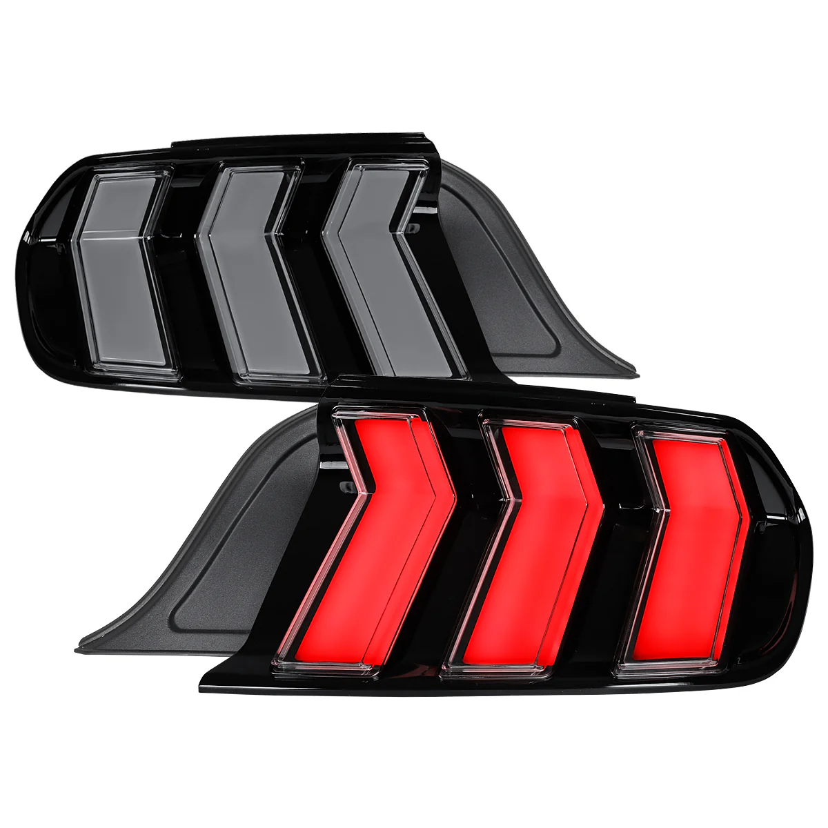 Spec-D Tail Lights Ford Mustang S550 (2015-2023) Sequential Full LED - Clear / Smoked / Red Lens - Image 4