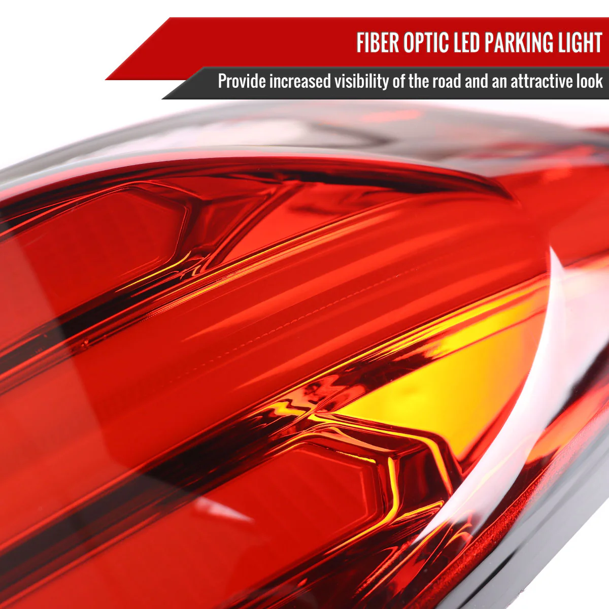 Spec-D Tail Lights Hyundai Tucson (2016-2018) Fiber Optic Full LED Chrome w/ Red Lens - Image 3