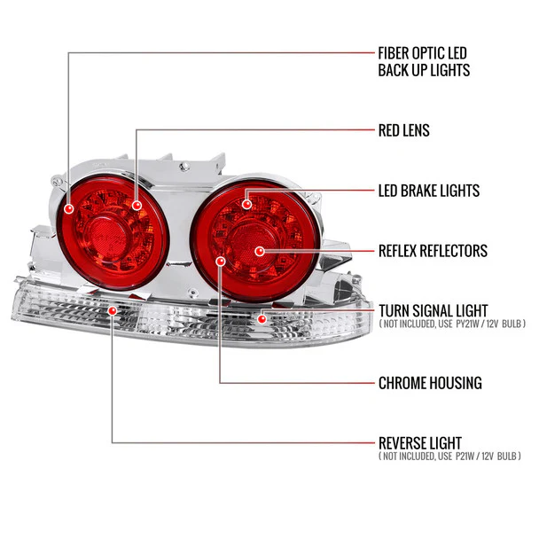 Spec-D LED Tail Lights Nissan Skyline R32 (89-94) R33 (95-98) GT-R, GTS, GTS-T, GTS25T & GTS25 JDM Red Lens - Image 18