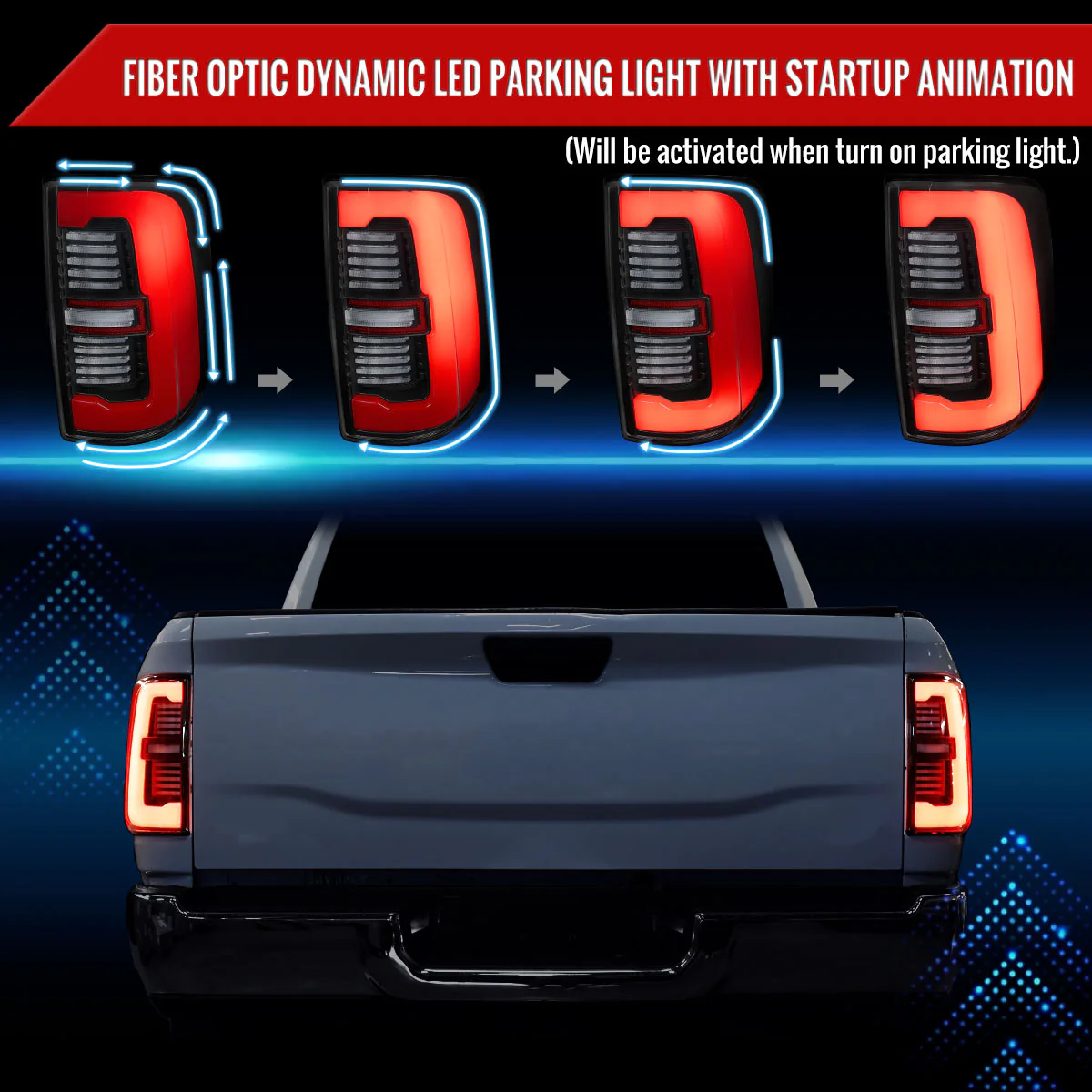 Spec-D Tail Lights RAM 2500 3500 (19-24) Full LED Black or Glossy Black Housing w/ Sequential Turn Signals - Image 17
