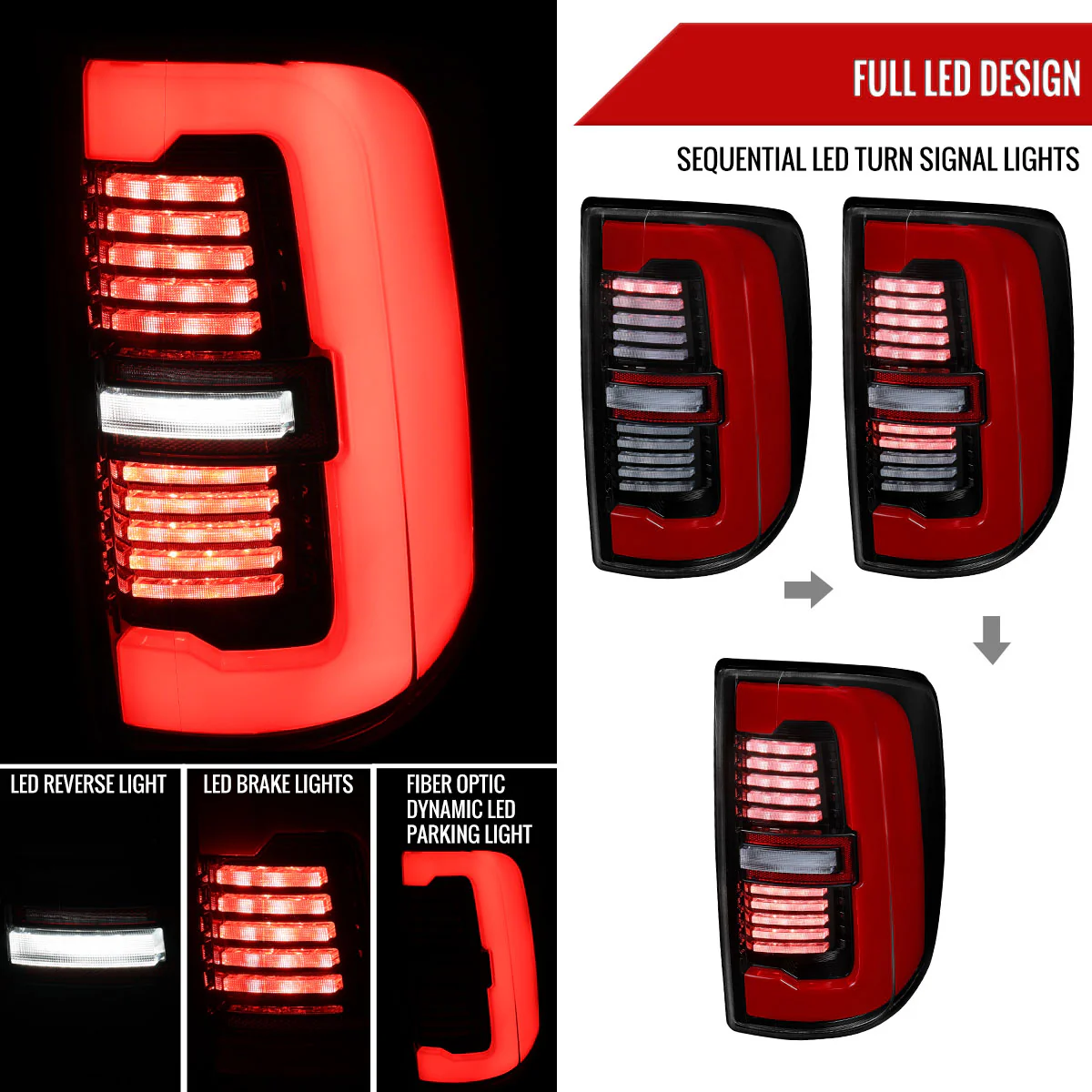 Spec-D Tail Lights RAM 2500 3500 (19-24) Full LED Black or Glossy Black Housing w/ Sequential Turn Signals - Image 35