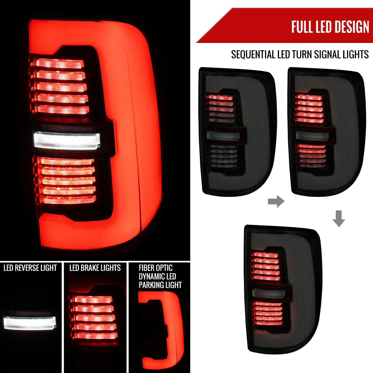 Spec-D Tail Lights RAM 2500 3500 (19-24) Full LED Black or Glossy Black Housing w/ Sequential Turn Signals - Image 44