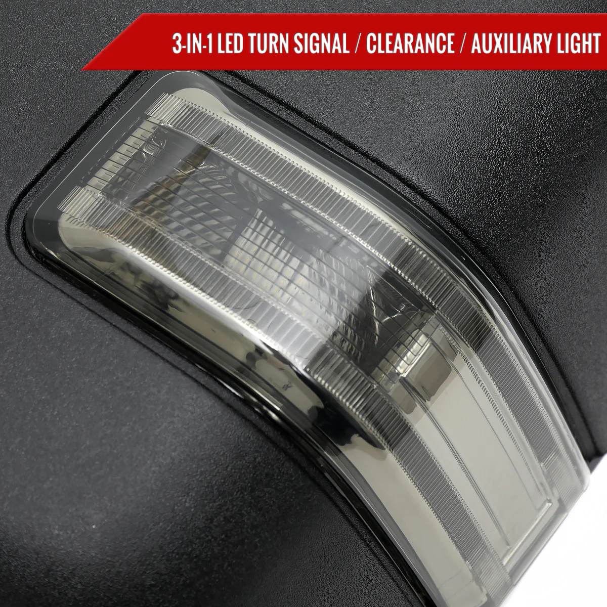 Spec D Towing Mirrors Ford F150 (21-25) F250 (23-25) Manually Extendable w/ Sequential LED Turn Signal in Black or Chrome - Image 10