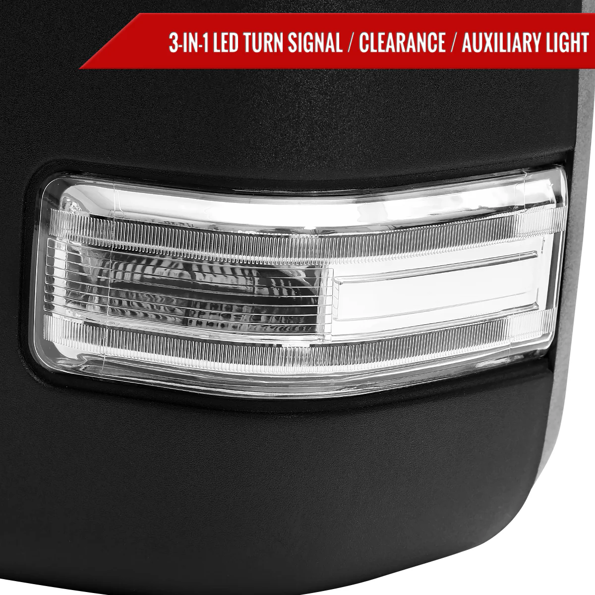 Spec D Towing Mirrors Ford F150 (21-25) F250 (23-25) Manually Extendable w/ Sequential LED Turn Signal in Black or Chrome - Image 13