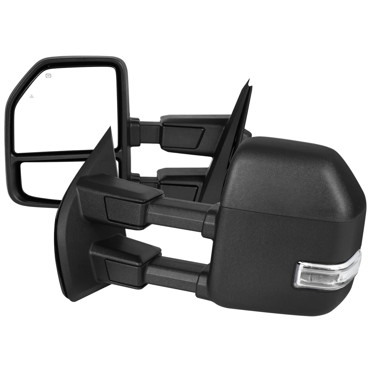 Spec D Towing Mirrors Ford F150 (21-25) F250 (23-25) Manually Extendable w/ Sequential LED Turn Signal in Black or Chrome - Image 2