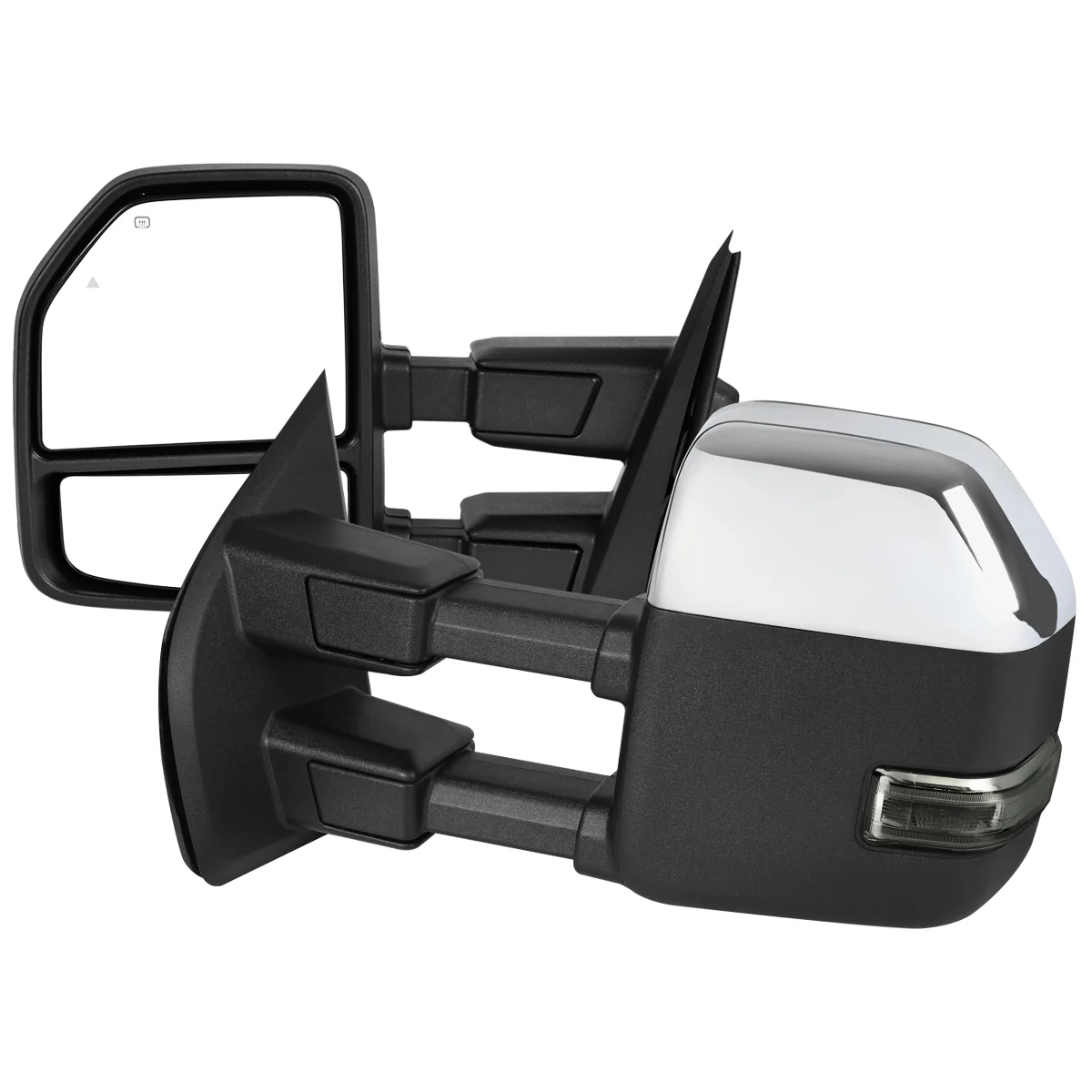 Spec D Towing Mirrors Ford F150 (21-25) F250 (23-25) Manually Extendable w/ Sequential LED Turn Signal in Black or Chrome - Image 3