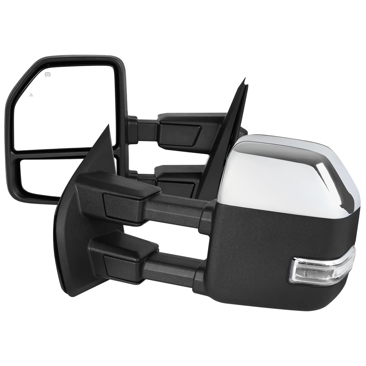 Spec D Towing Mirrors Ford F150 (21-25) F250 (23-25) Manually Extendable w/ Sequential LED Turn Signal in Black or Chrome - Image 4