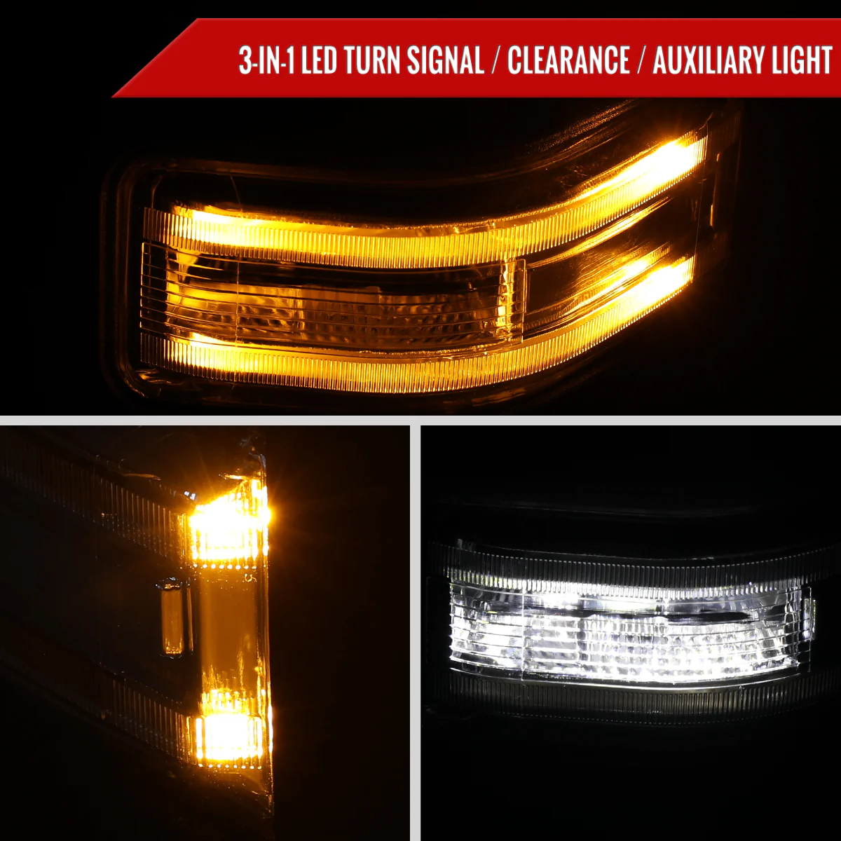 Spec D Towing Mirrors Ford F150 (21-25) F250 (23-25) Manually Extendable w/ Sequential LED Turn Signal in Black or Chrome - Image 5