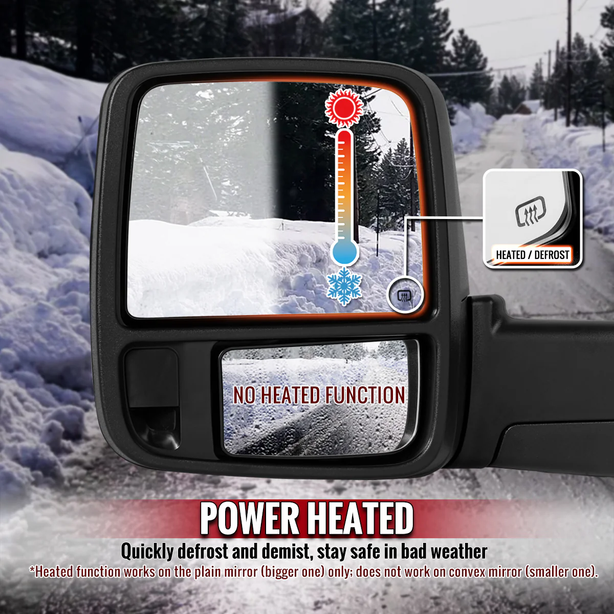 Spec D Towing Mirrors for Ram 1500 2500 3500 4th Gen (09-18) Power Heated Adjustable w/ Sequential LED Signal - Black or Chrome - Image 10