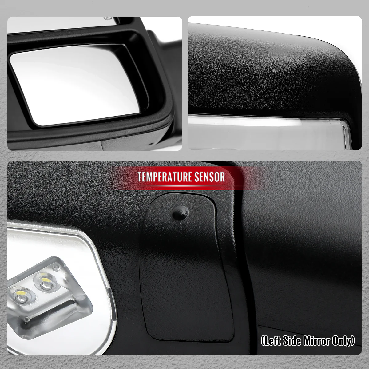 Spec D Towing Mirrors for Ram 1500 2500 3500 4th Gen (09-18) Power Heated Adjustable w/ Sequential LED Signal - Black or Chrome - Image 5