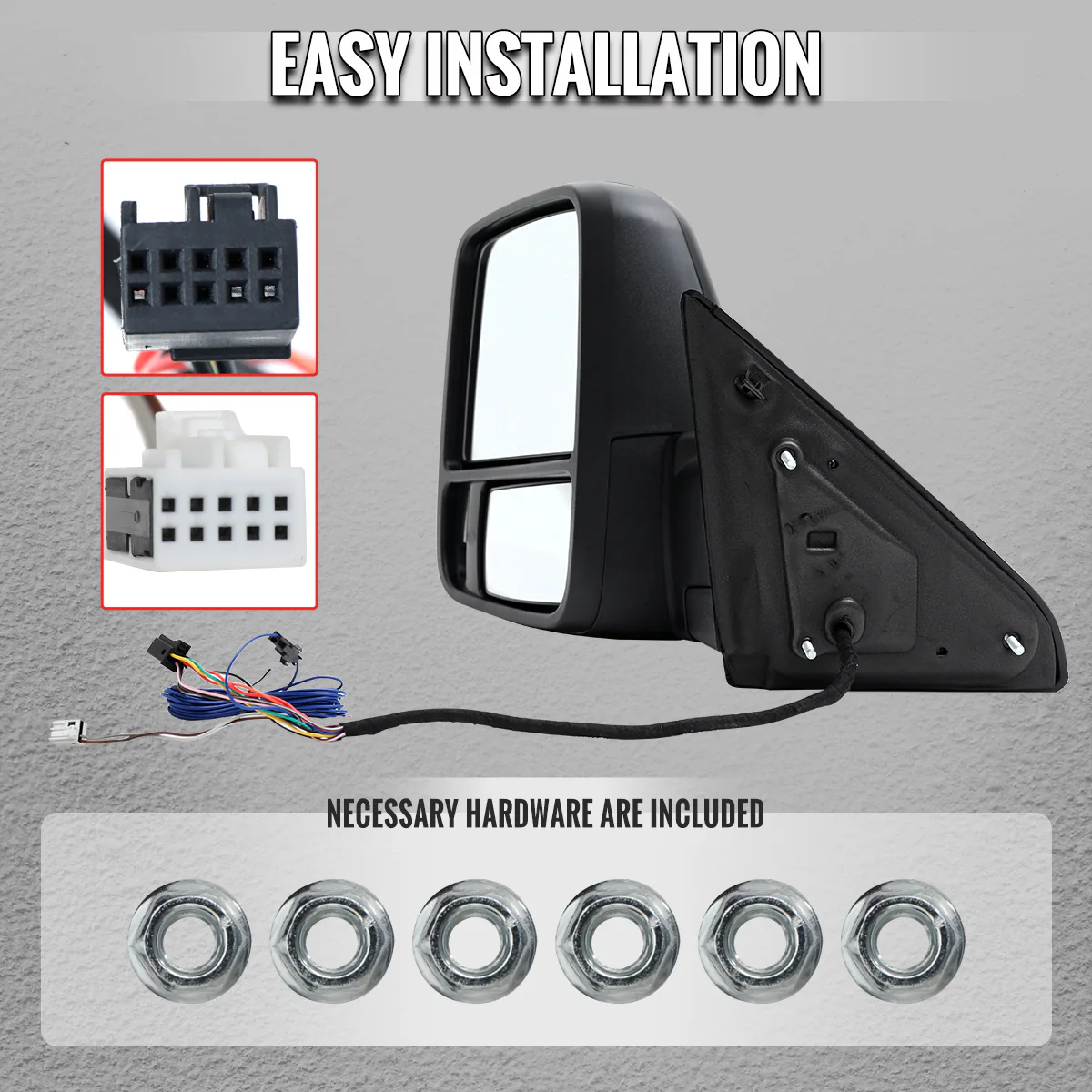 Spec D Towing Mirrors for Ram 1500 2500 3500 4th Gen (09-18) Power Heated Adjustable w/ Sequential LED Signal - Black or Chrome - Image 7