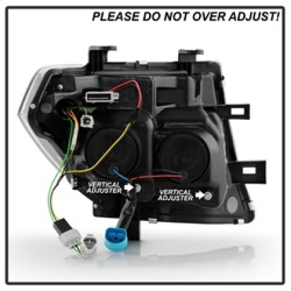 Spyder LED Headlights Nissan Frontier (05–08) Pathfinder (05–07) Apex Series - Black - Image 7