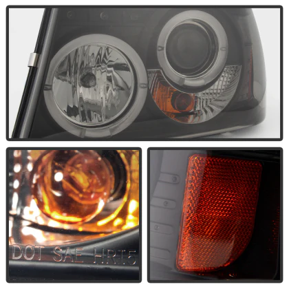 Spyder Projector Headlights for Ford Ranger (2001-2011) Halo LED with Black Housing 5078476 - Image 2