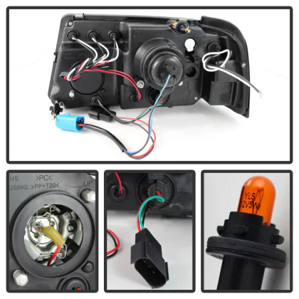 Spyder Projector Headlights for Ford Ranger (2001-2011) Halo LED with Black Housing 5078476 - Image 3