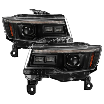 Spyder Projector Headlights Jeep Grand Cherokee (14-21) LED or Projector - Black w/ Clear Lens