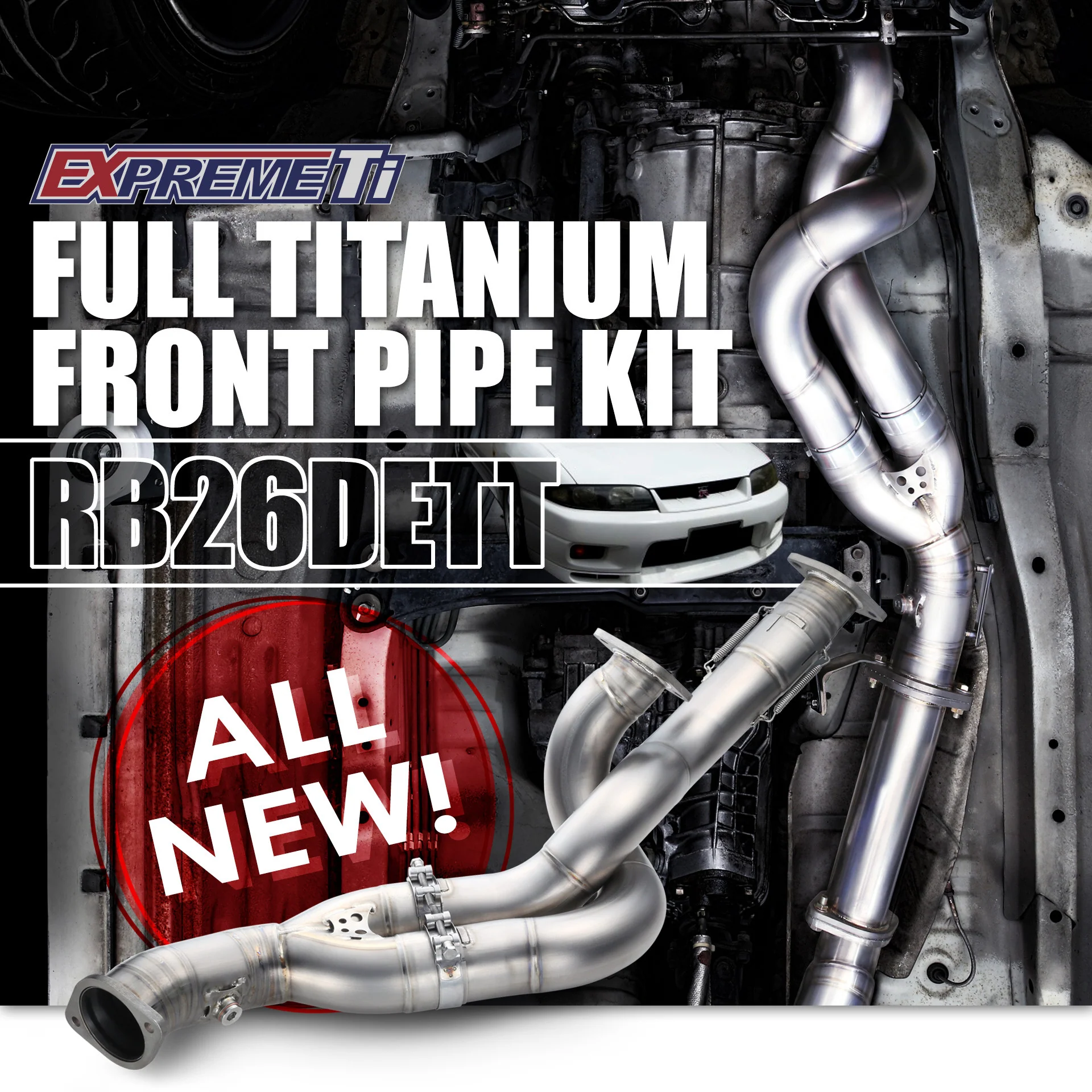 Tomei Front Pipe Nissan Skyline R32 R33 R34 GTR RB26 (89-92) Expreme Ti Titanium Equal Length - Image 9