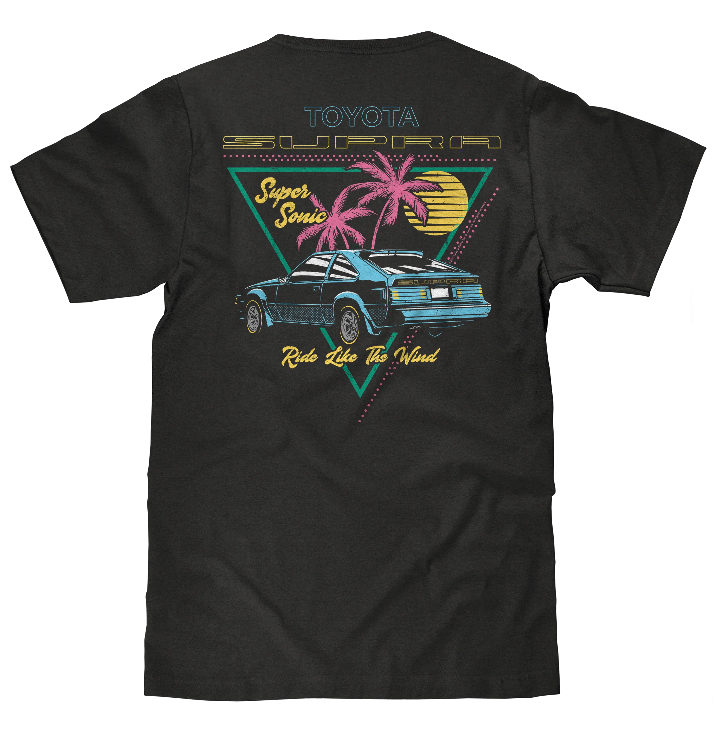 Toyota Supra Double Sided 80s Graphic T-Shirt - Black - Image 2
