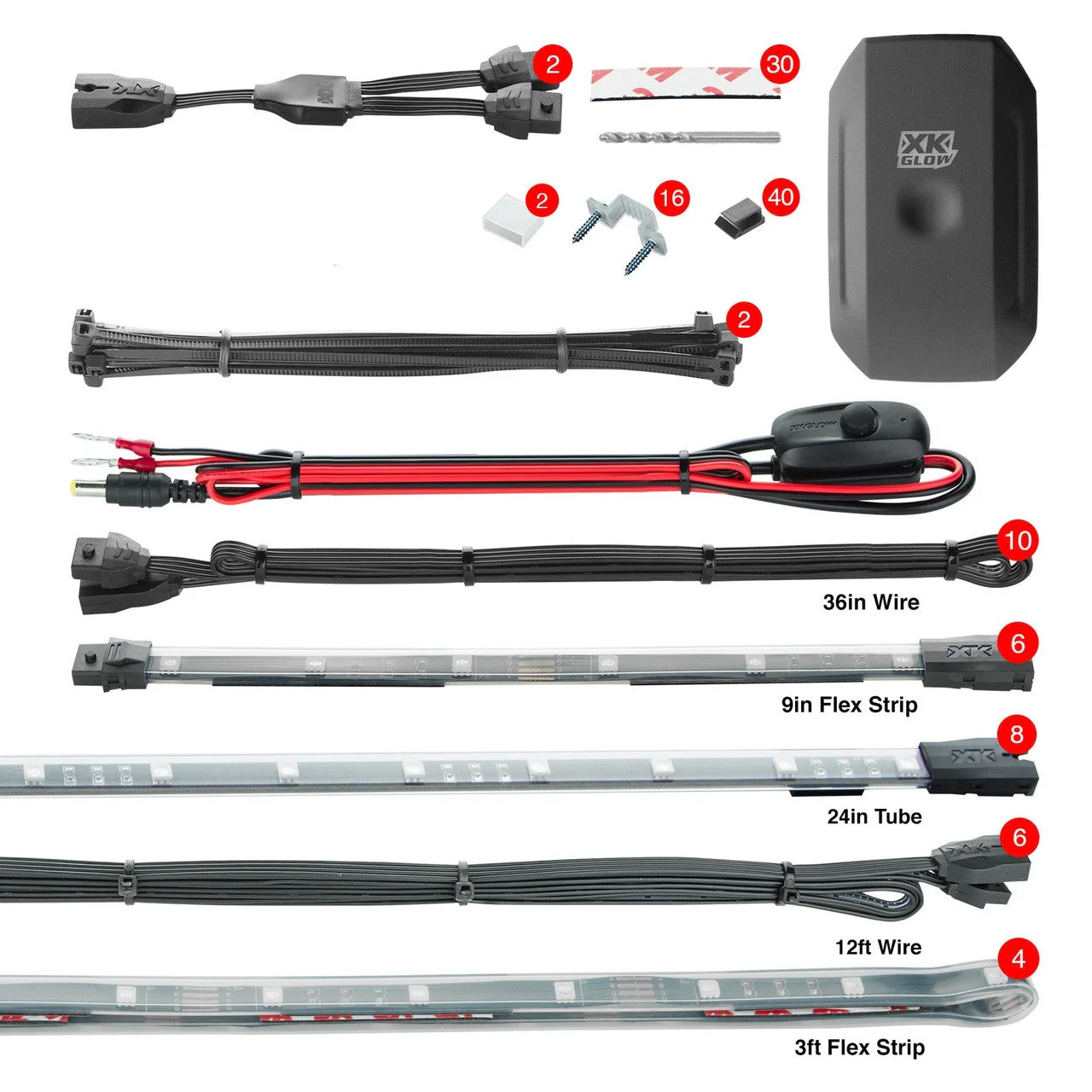 XKGlow Underglow + Interior Led Accent Light Kits for Cars w/ XKChrome Smartphone App - Mini/ Standard/ Advance/ Pro - Image 4