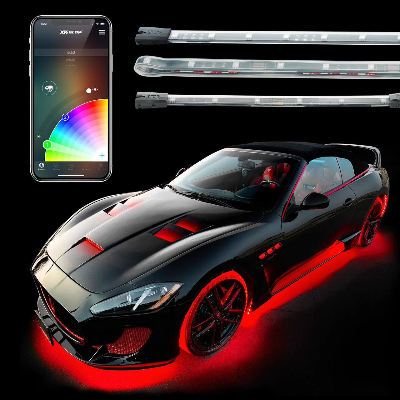 XKGlow Underglow + Interior Led Accent Light Kits for Cars w/ XKChrome Smartphone App - Mini/ Standard/ Advance/ Pro - Image 5