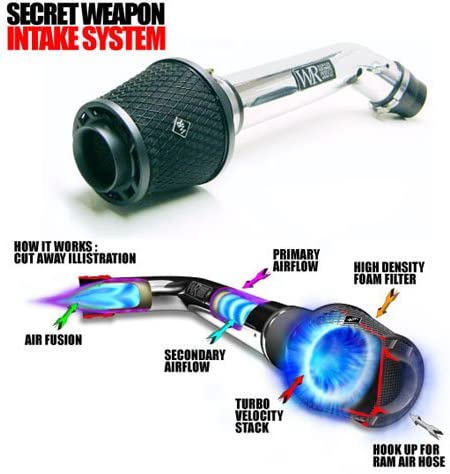 Weapon-R Intake for Infiniti G35 V6 (2007-2015) Secret Weapon Style with Twin Throttle Body - Polished or Stealth 304-133-10 - Image 3