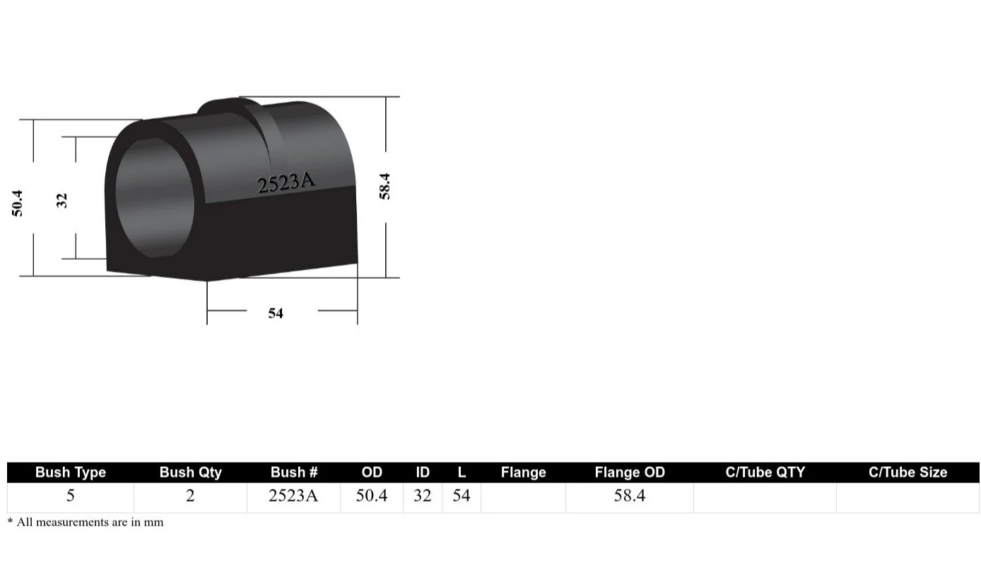 Whiteline Sway Bar Mount Bushing Kit Chrysler 300C (2004-2023) [30mm or 32mm] Front - W23328 - Image 7