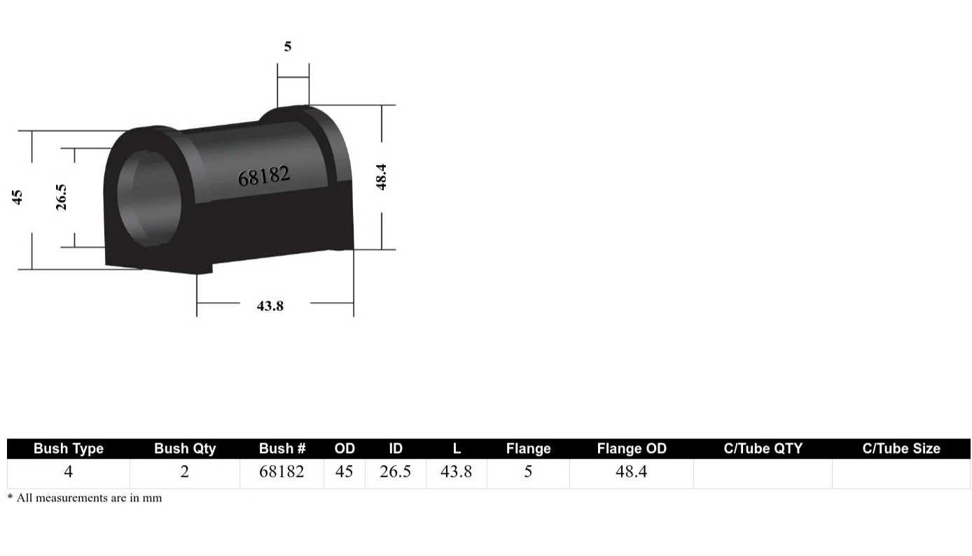 Whiteline Sway Bar Mount Bushing Kit Honda S2000 AP (1999-2009) [26.5mm] Front - W23469 - Image 4