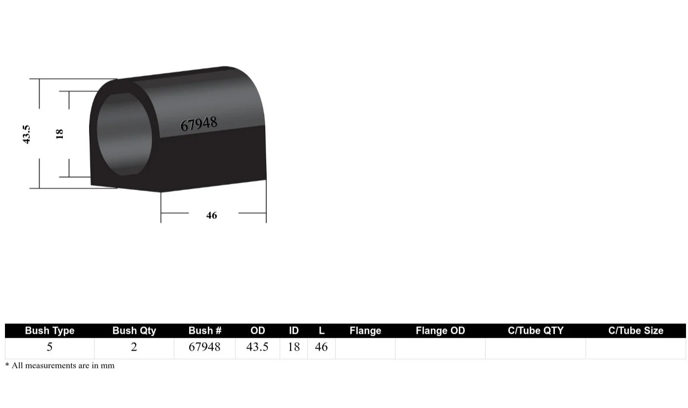 Whiteline Sway Bar Mount Bushing Kit Subaru BRZ ZC6 (2012-2021) [14mm or 18mm] Front - Image 4