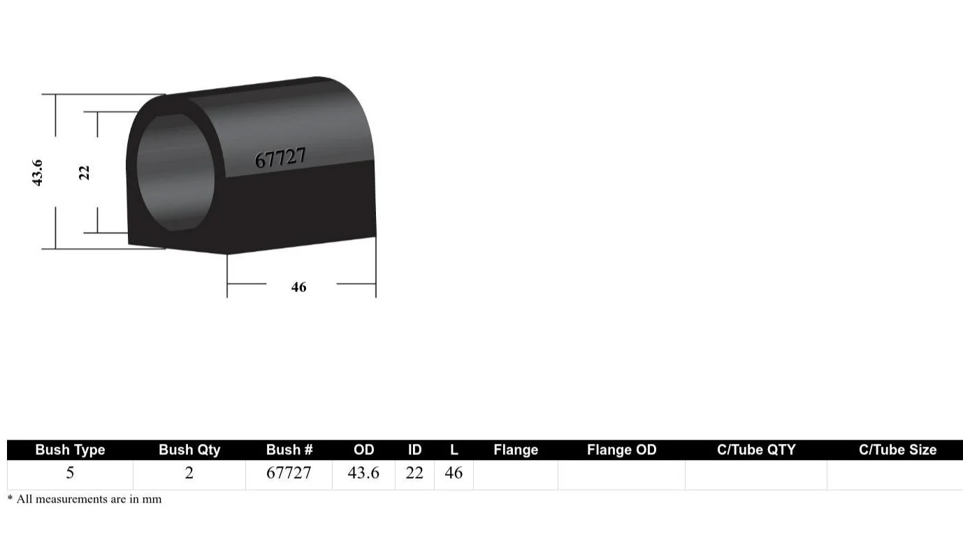 Whiteline Sway Bar Mount Bushing Kit Toyota 86 ZN6 (2012-2021) [22mm] Front - KSK105-22 - Image 4
