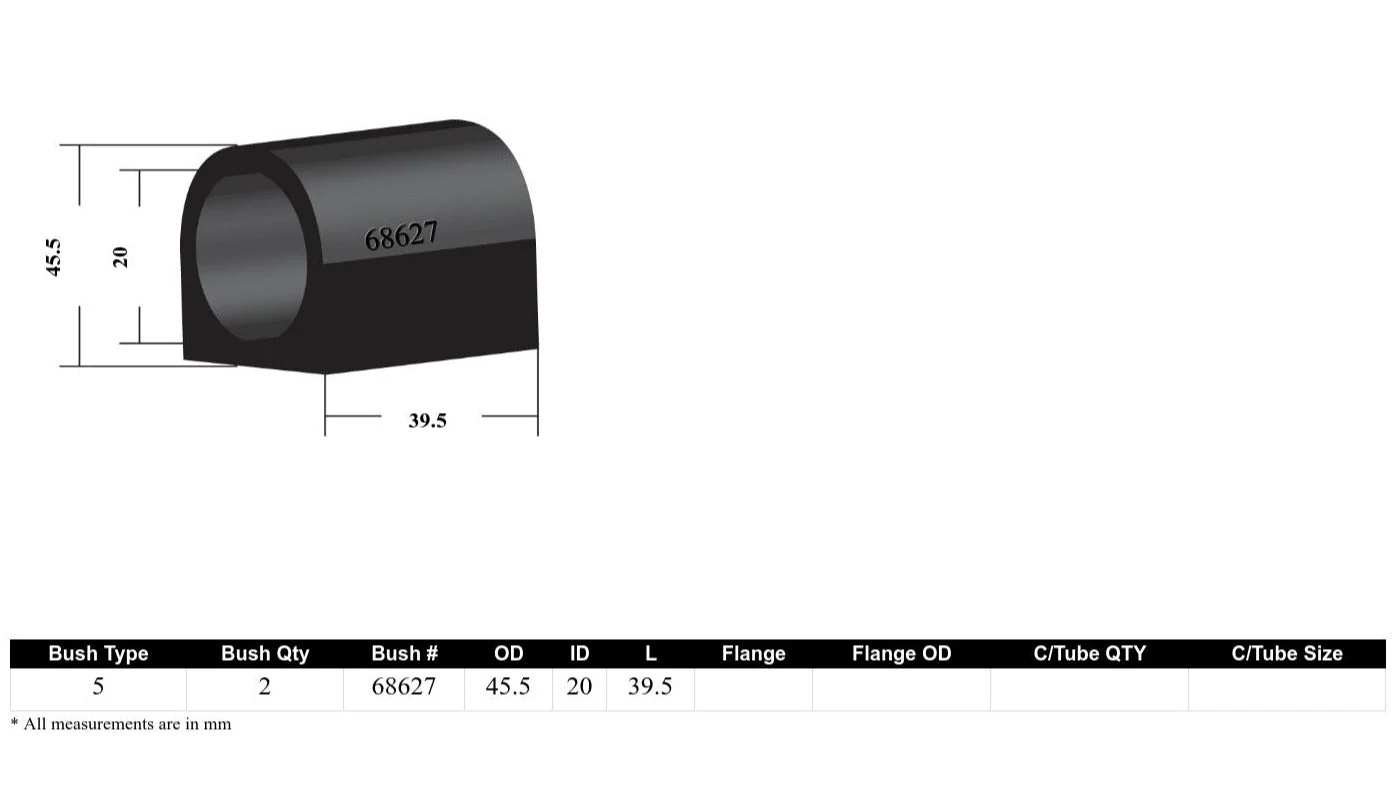 Whiteline Sway Bar Mount Bushing Kit VW Eos 1F (2006-2015) [20mm] Rear - W23622 - Image 4