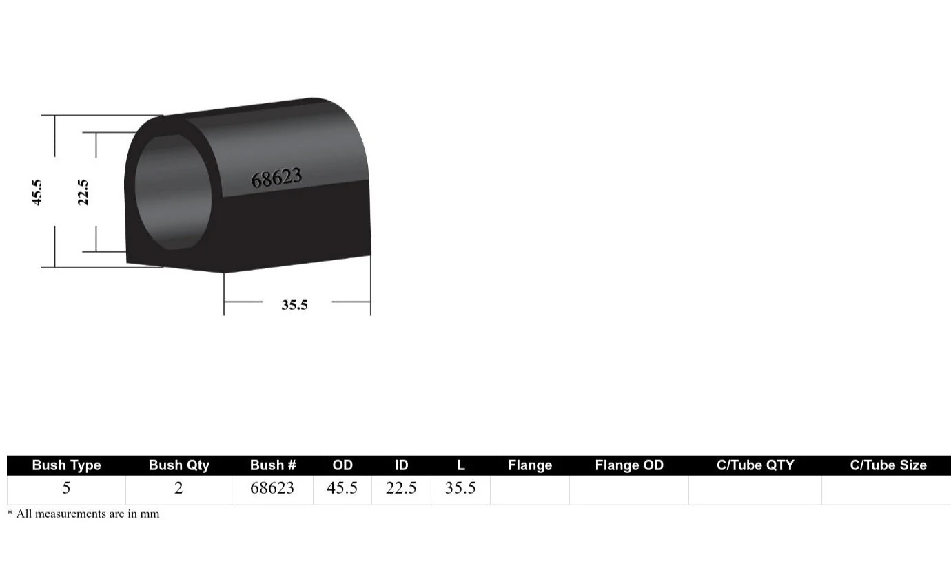 Whiteline Sway Bar Mount Bushing Kit VW Jetta MK5 Typ 1K (2005-2010) [22.5mm] Front - W23617 - Image 4