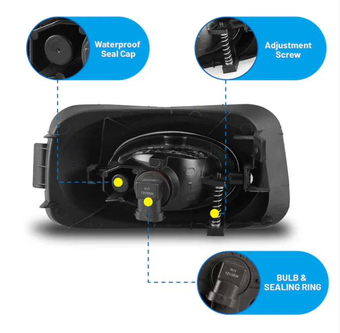 Winjet Fog Lights for Acura TSX (2003-2005) Smoke Lens CFWJ-0001-S - Image 3