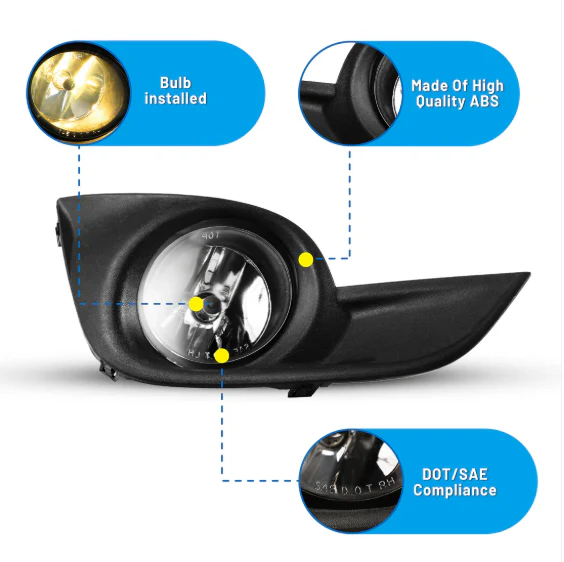 Winjet Fog Lights for Nissan Altima (2013-2015) Clear Lens - CFWJ-0355-C - Image 2