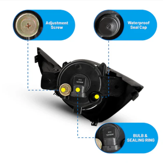 Winjet Fog Lights for Nissan Altima (2013-2015) Clear Lens - CFWJ-0355-C - Image 3