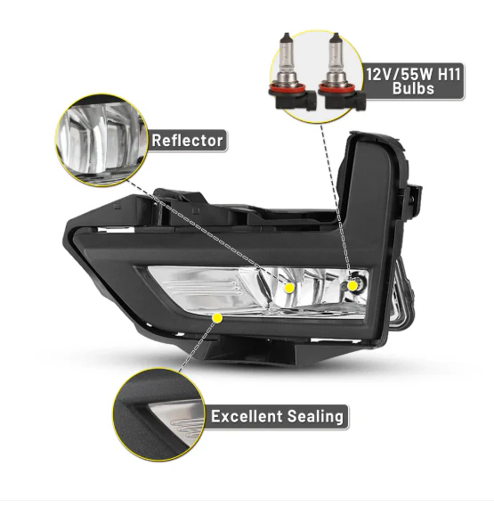 Winjet Fog Lights for Nissan Rogue (2017-2020) Clear Lens with Wiring Kit - CFWJ-0548-C - Image 2