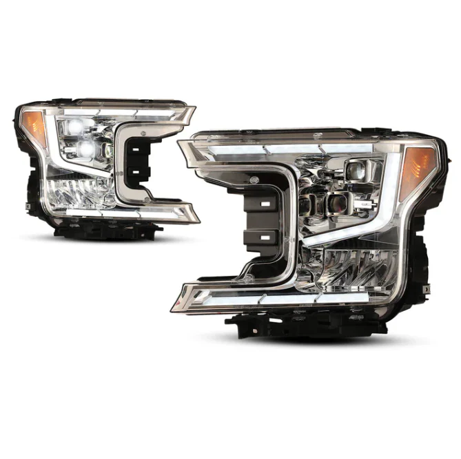Winjet Projector Headlights for Ford F150 (2018-2020) Full LED with Sequential Turn Signal, DRL - Black or Chrome Housing CHRNG0671 - Image 2