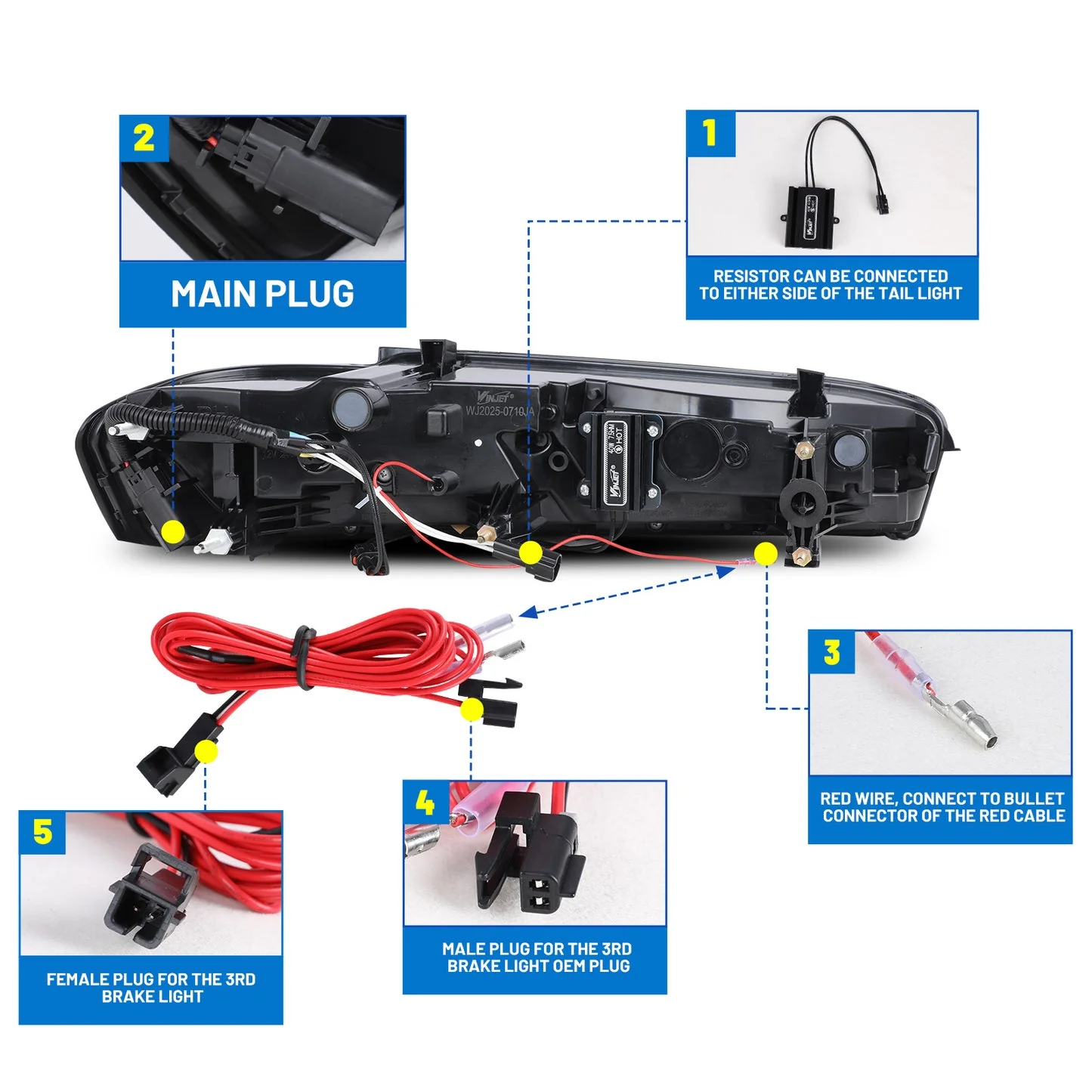 Winjet LED Tail Lights for Chevy Camaro (2016-2018) with Sequential Turn Signal (Yellow Turn Lights) - Chrome CTRNG0710JA-CC - Image 4
