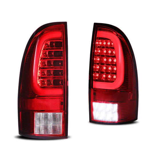 Winjet LED Tail Lights for Toyota Tacoma (2005–2015) Chrome / Red Lens with or without Sequential Turn Signal Light CTWJ-07