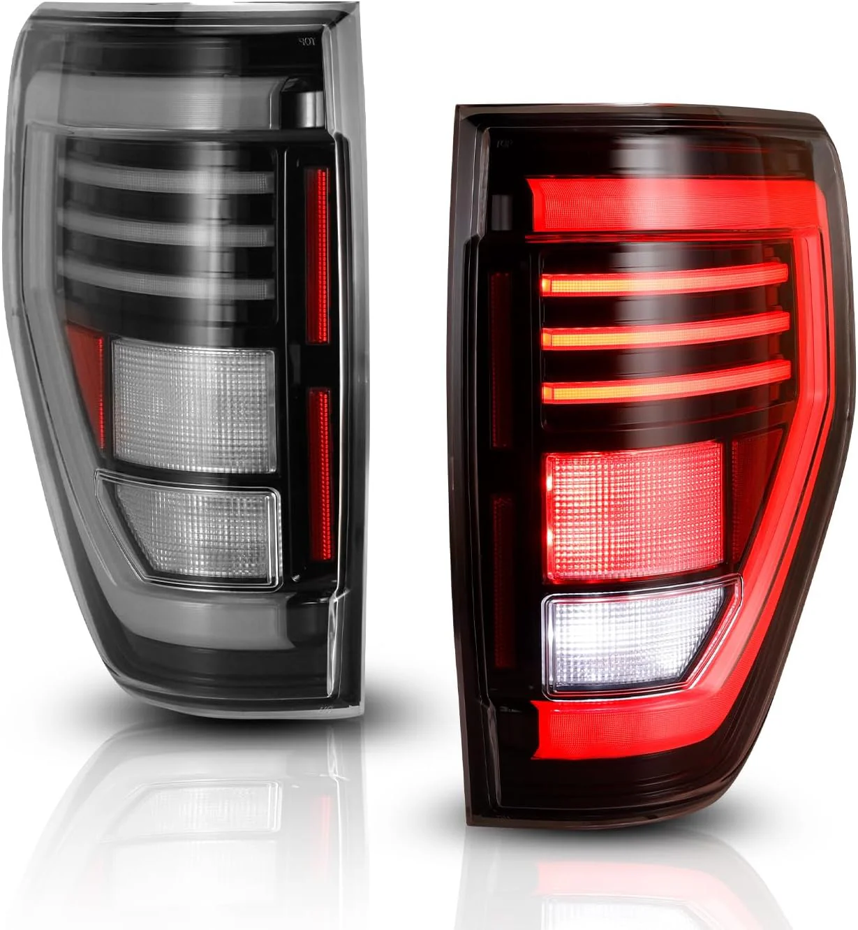 Winjet LED Tail Lights Ford F150 (2009-2014) Sequential Turn Signal - Black / Chrome CTWJ-0706 - Image 4