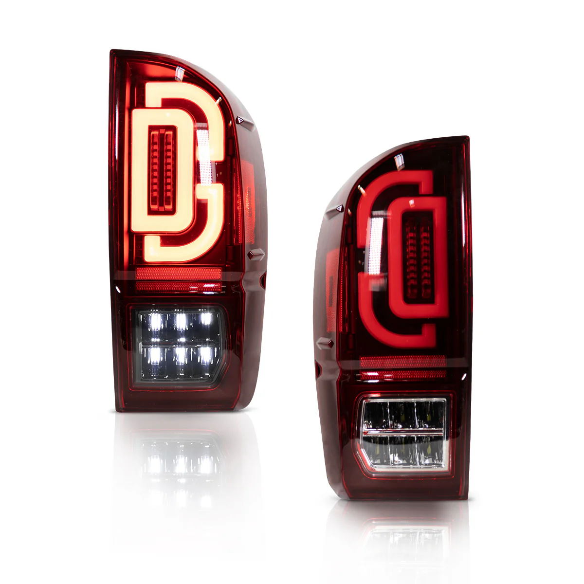 Winjet Sequential LED Tail Lights Toyota Tacoma 3rd Gen (2016-2023) Black With Clear / Smoked / Red Lens - Image 6