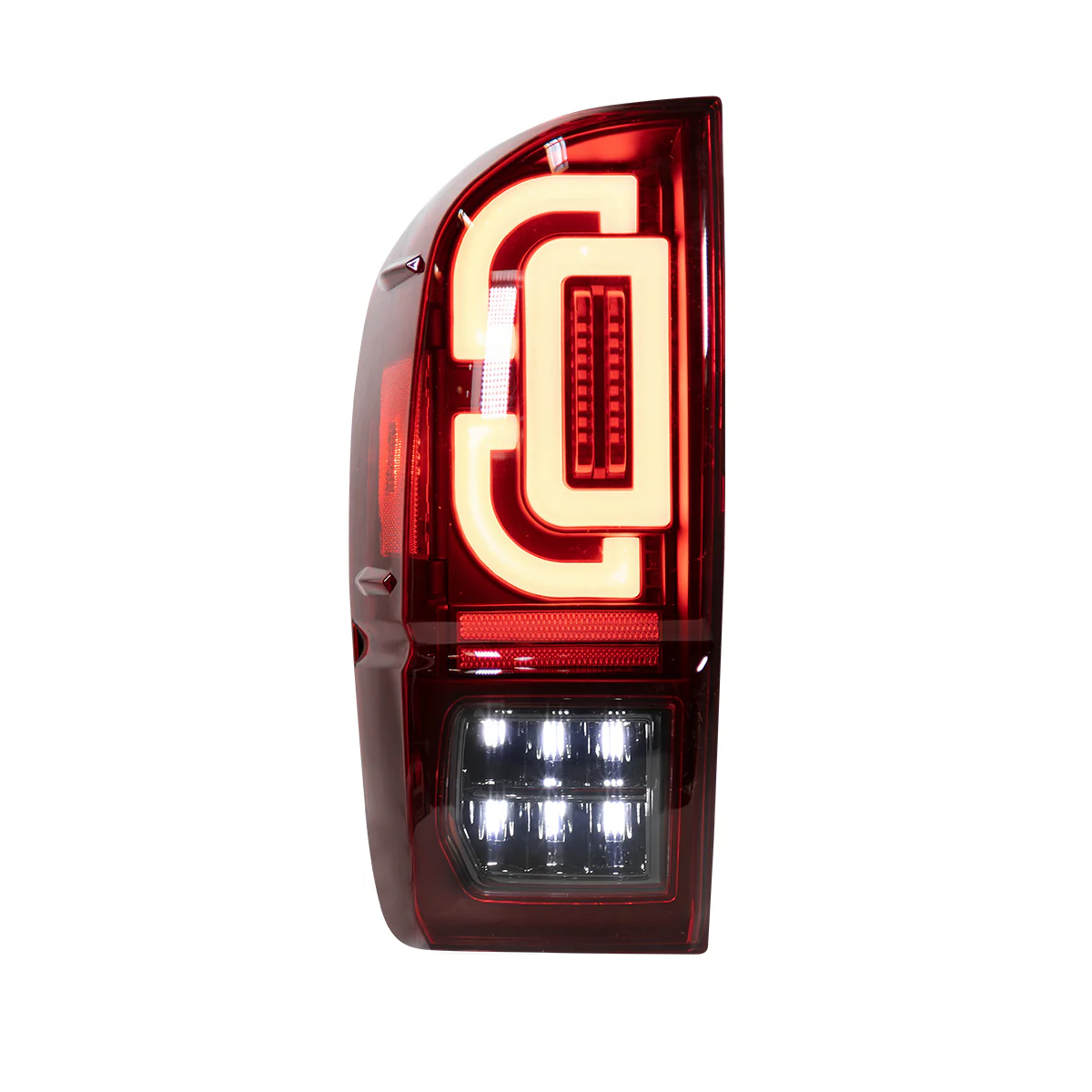Winjet Sequential LED Tail Lights Toyota Tacoma 3rd Gen (2016-2023) Black With Clear / Smoked / Red Lens - Image 8
