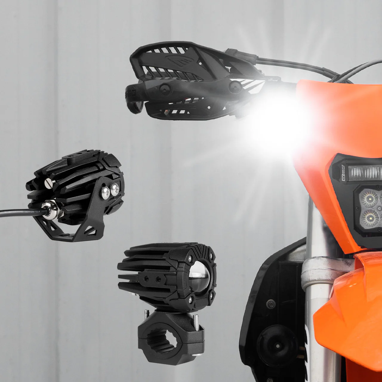 XKGlow Dual Mode LED Driving Light Kit for Motorcycles/ UTVs/ ATVs - 2inches - Image 3