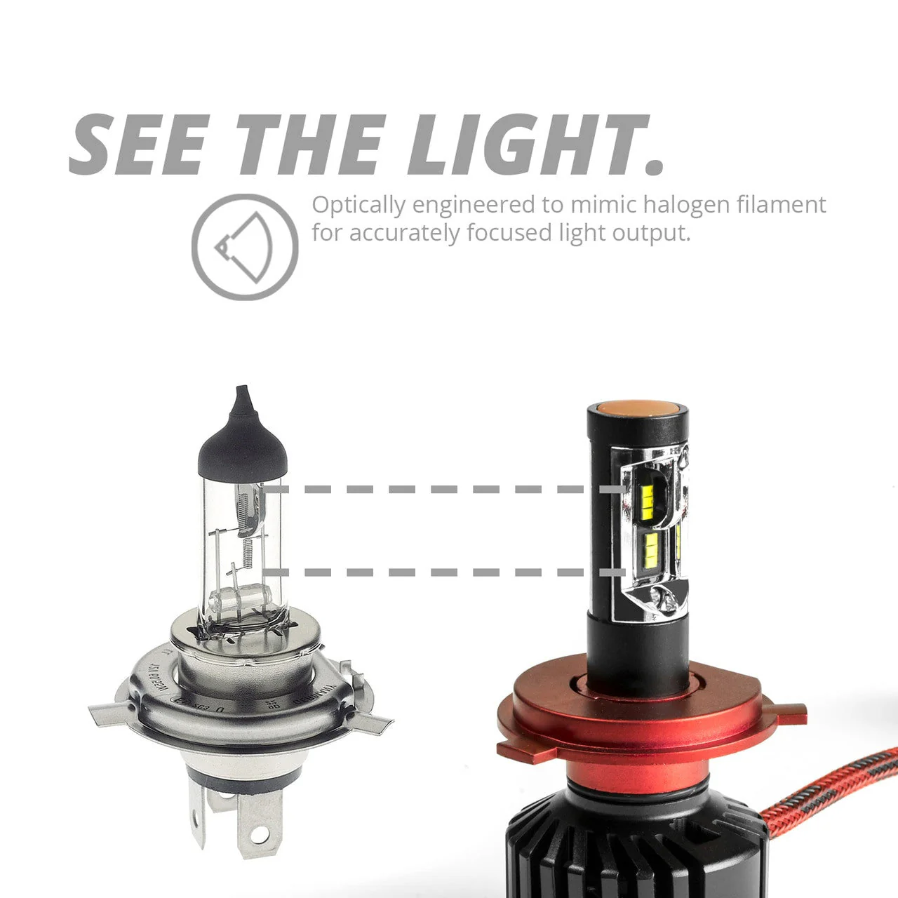 XKGlow H4 Motorcycle-25W High/ Low Headlight Bulb w/ Built-in Driver 2nd Gen - Image 5