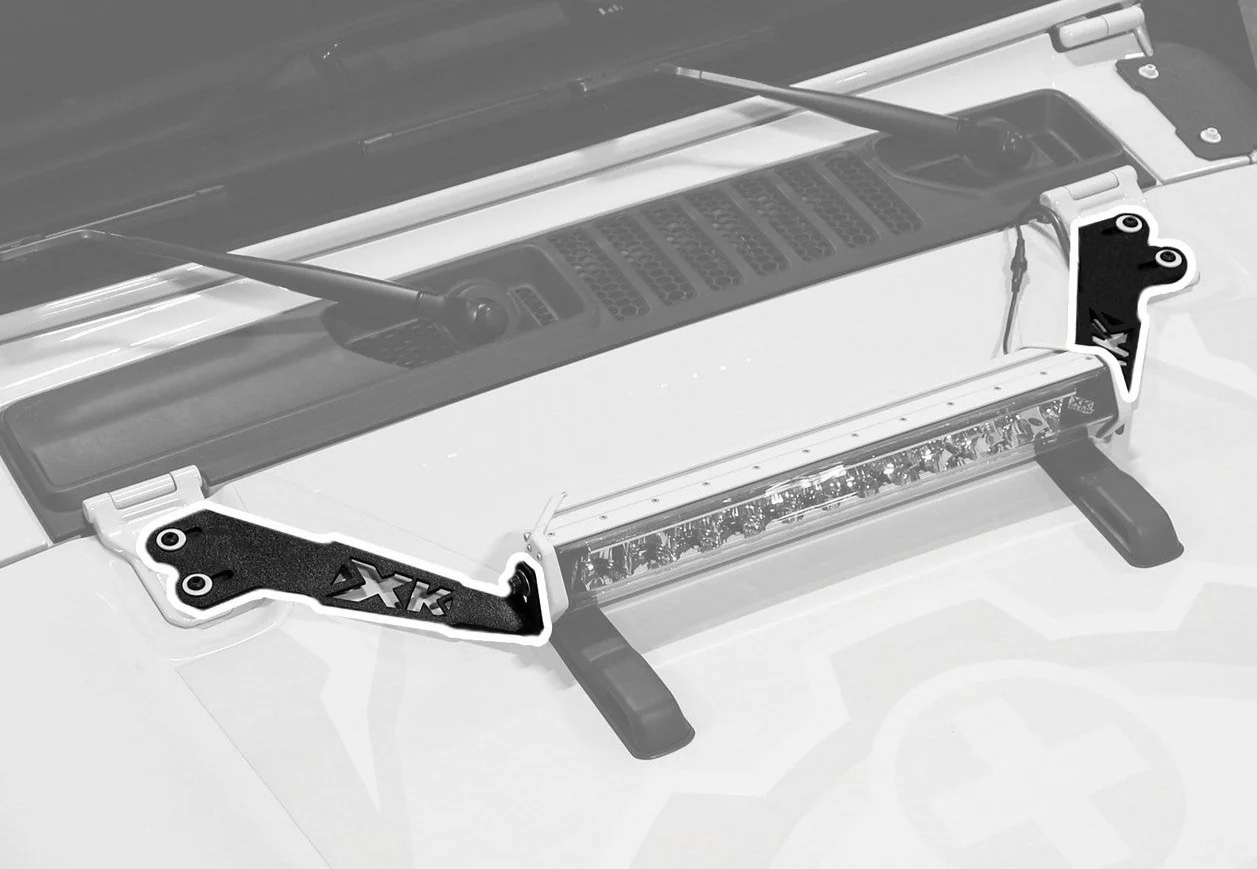XKGlow Jeep Wrangler JK/ Wrangler JL & JT Hood 20" Light Bar Bracket Kit