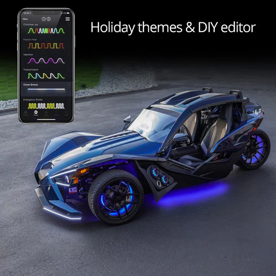 XKGlow LED Underglow Light Kit (Polaris Slingshot) w/ XKCHROME Smartphone App Controller - Standard or Advance - Image 7