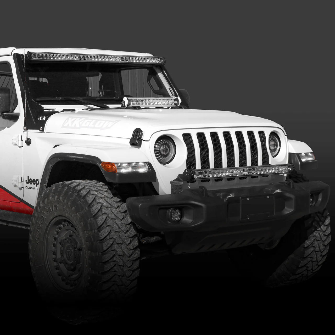 XKGlow Light Bar Bracket Kit Front Bumper Jeep Wrangler JL/ JT - 18-42" - Image 7
